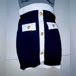 Elegant Black and White Buttoned Skirt